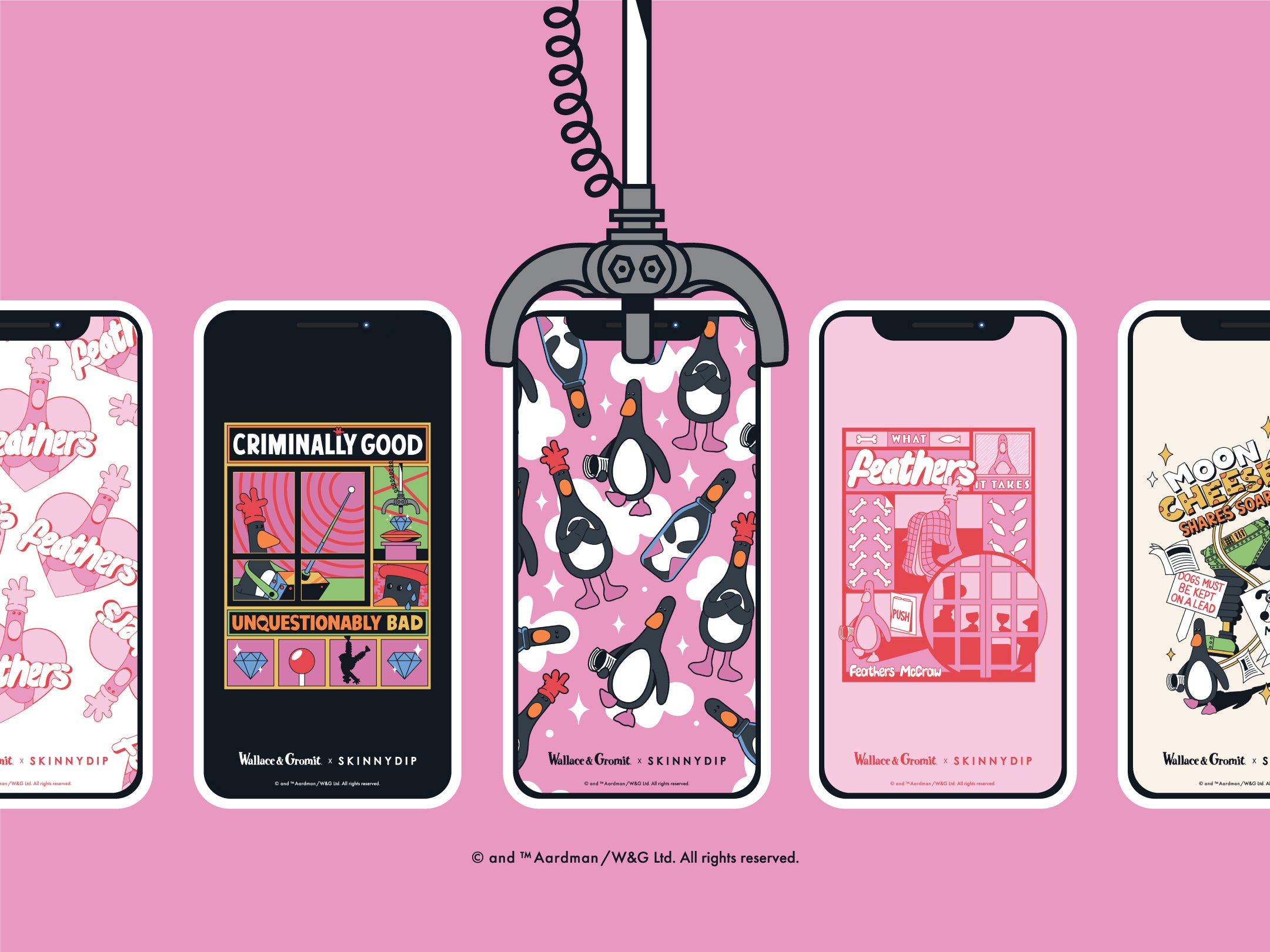 Wallace & Gromit x Skinnydip Phone Wallpapers