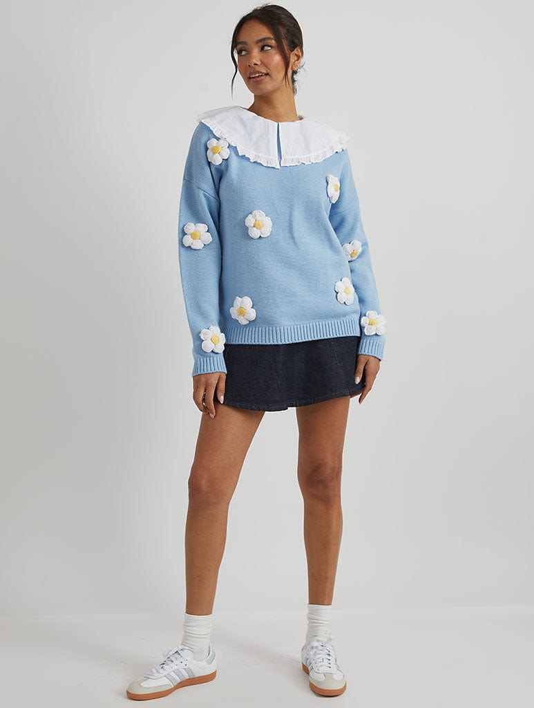 3D Flowers Knitted Jumper Jumpers & Cardigans Skinnydip London