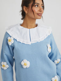 3D Flowers Knitted Jumper Jumpers & Cardigans Skinnydip London