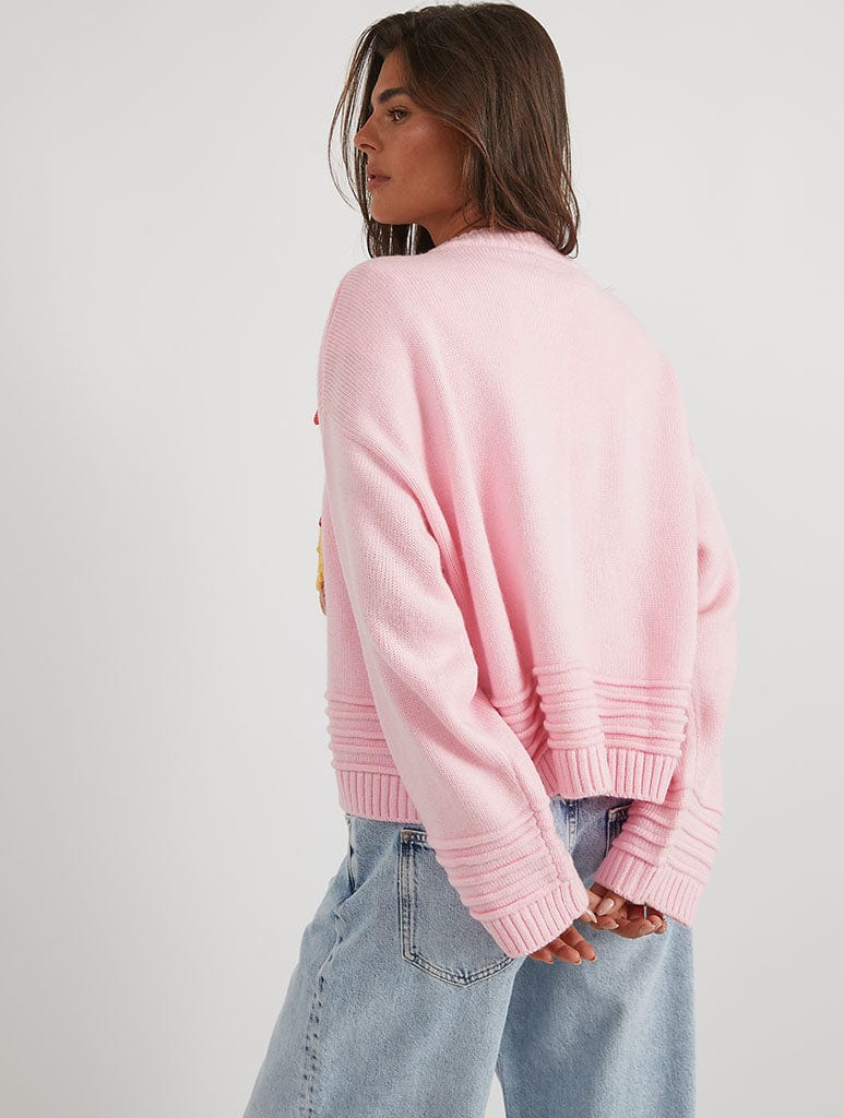 3D Ice Cream Pink Knitted Cardigan Jumpers & Cardigans Skinnydip London