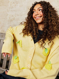 3D Lemons Knitted Cardigan Jumpers & Cardigans Skinnydip London