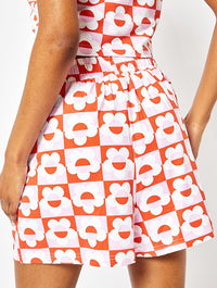 70's Flower Checker Jersey Shorts Shorts Skinnydip London