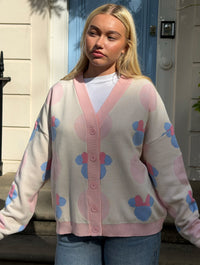 Disney Minnie Mouse Head Polka Dot Knitted Cardigan
