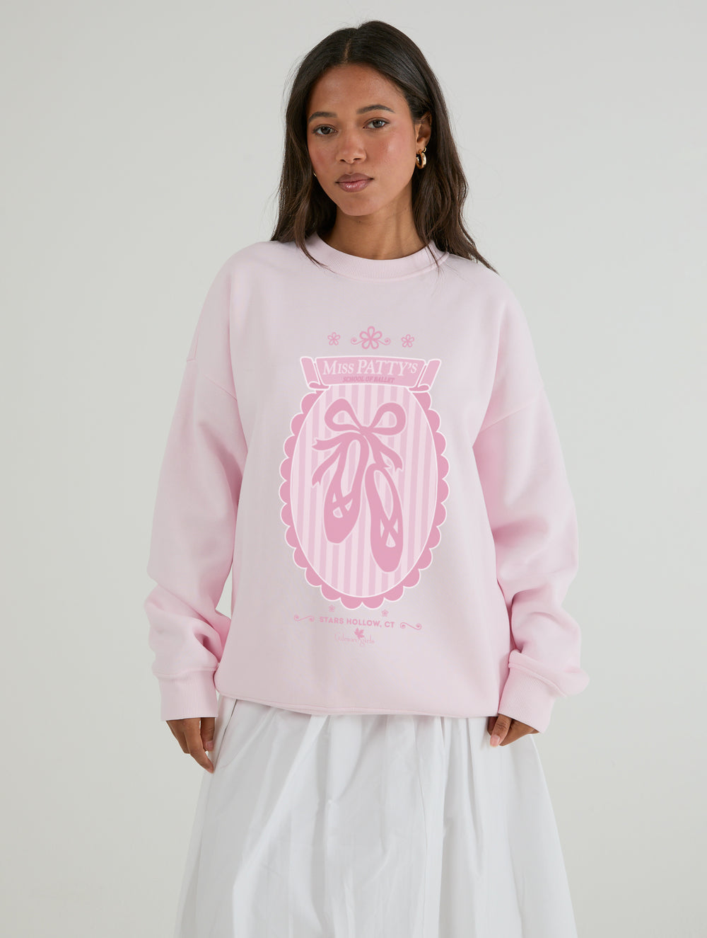Gilmore Girls x Skinnydip Miss Patty’s School Of Ballet Sweatshirt in Pink