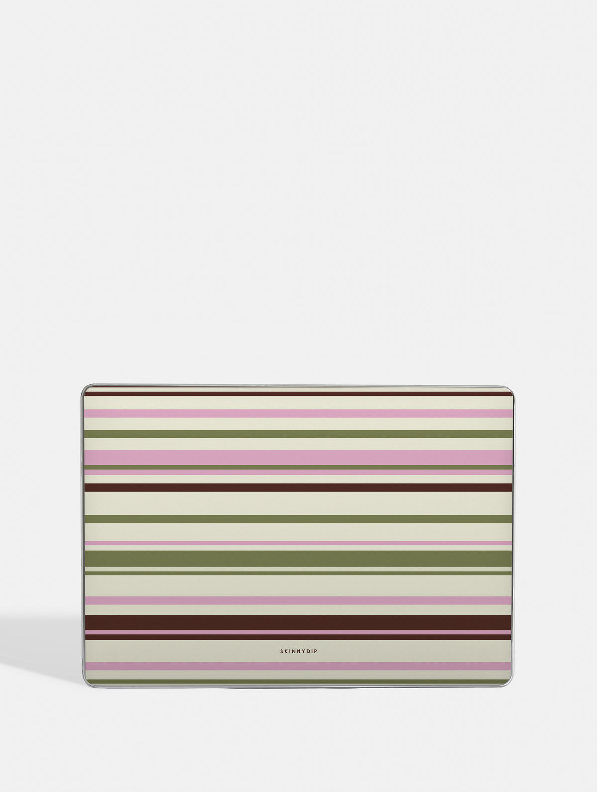 Horizontal Stripes Pink Green Brown MacBook Case