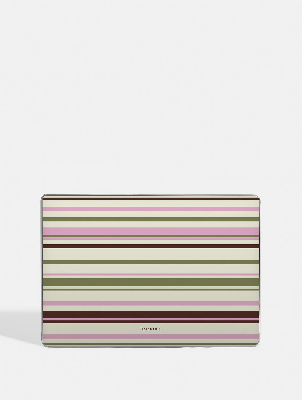 Horizontal Stripes Pink Green Brown MacBook Case