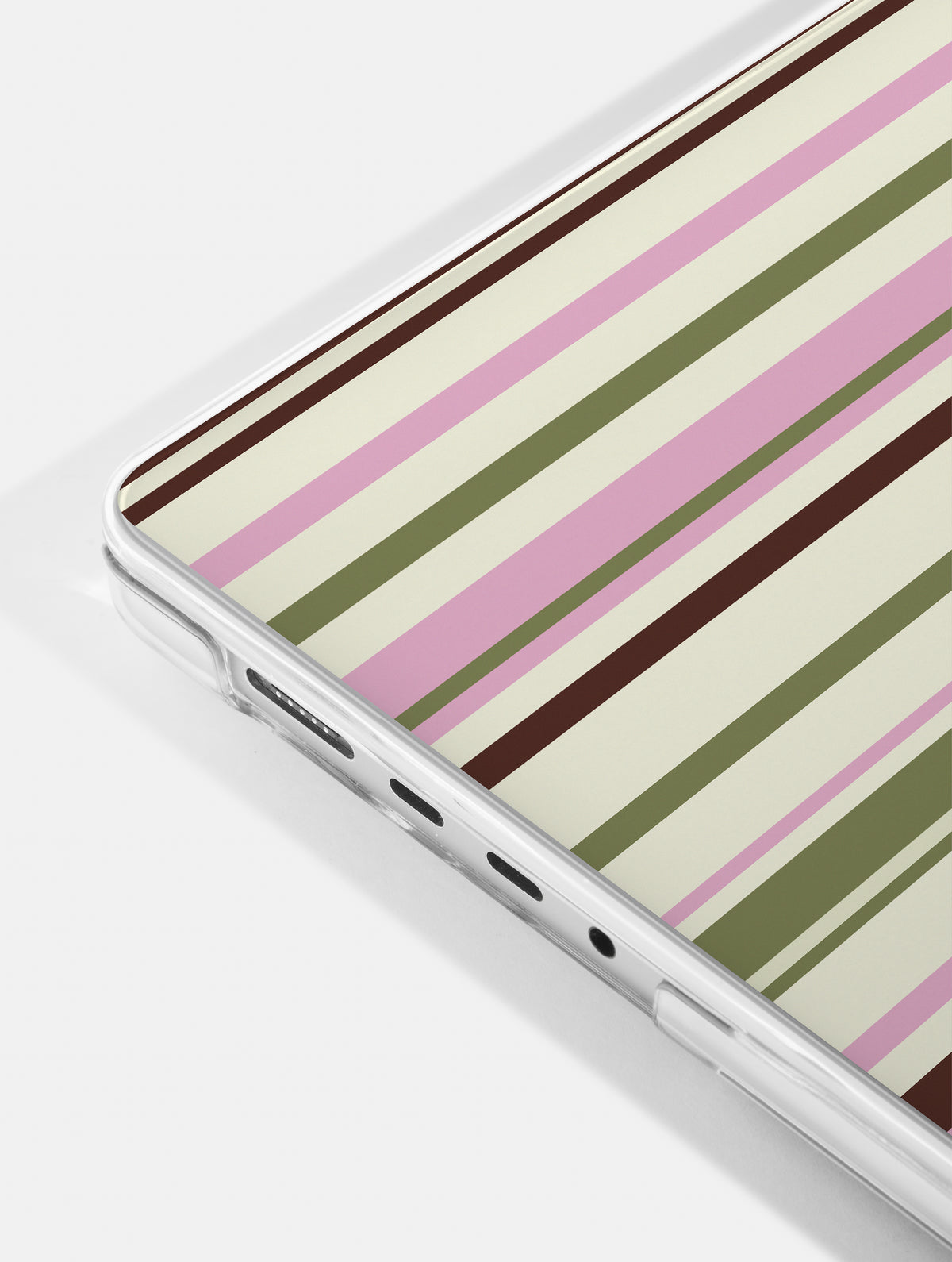 Horizontal Stripes Pink Green Brown MacBook Case
