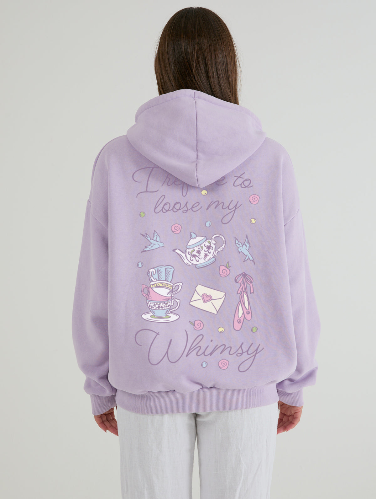 I Refuse To Lose My Whimsy Hoodie In Lilac Acid Wash