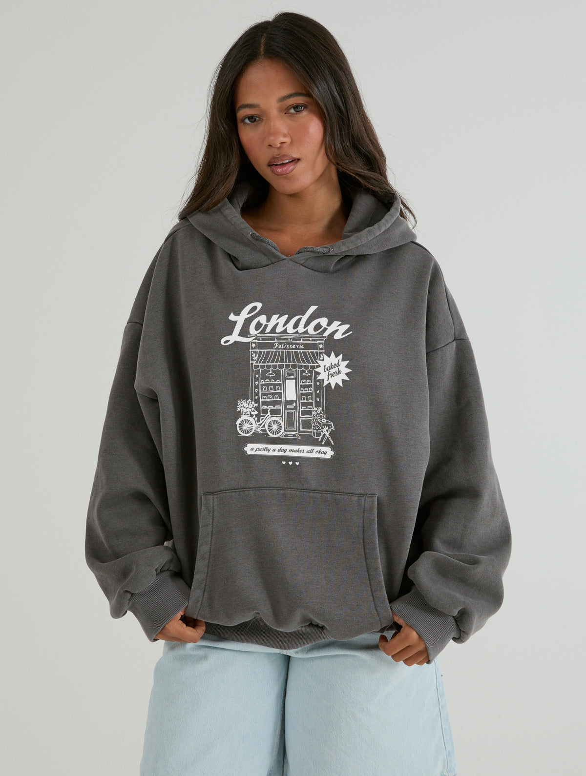London Pâtisserie Hoodie In Acid Wash
