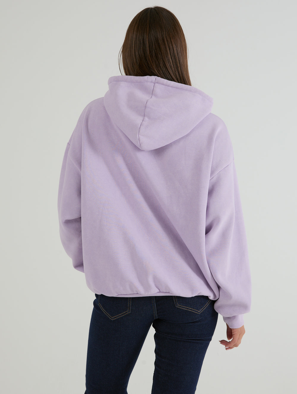 New York Poster Hoodie In Lilac Acid Wash