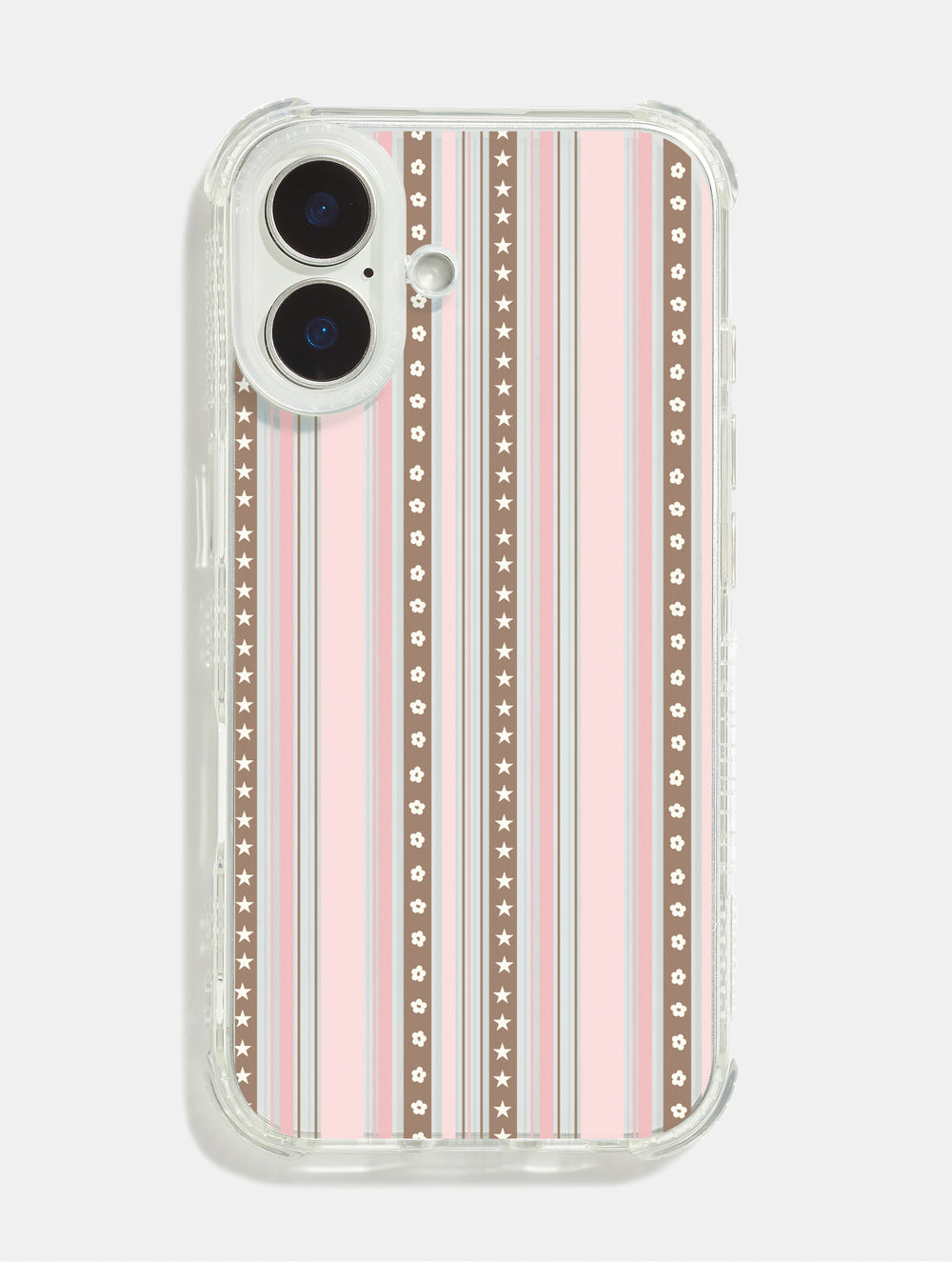 Patterned Stripe Pink & Brown Shock iPhone Case