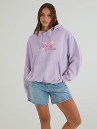 Seeing Stars Hoodie In Lilac Acid Wash