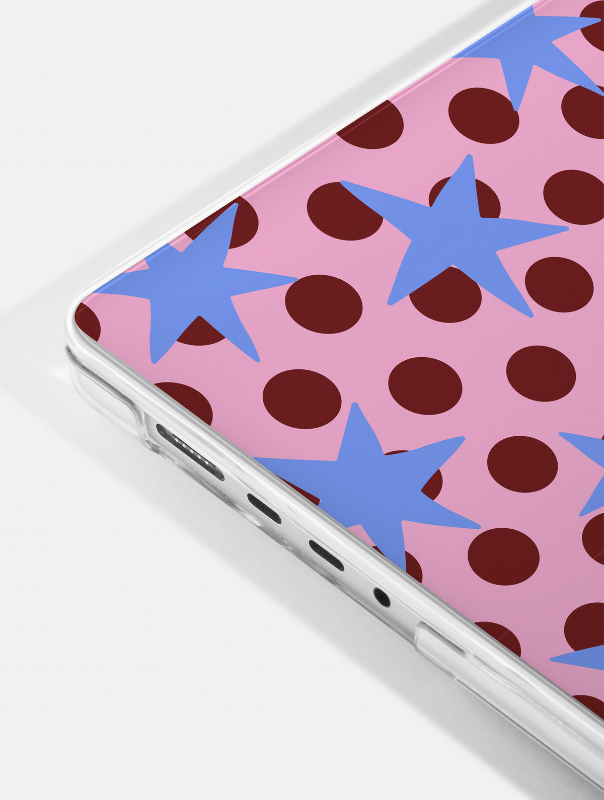 Stars and Spots Pink Burgundy and Blue MacBook Case