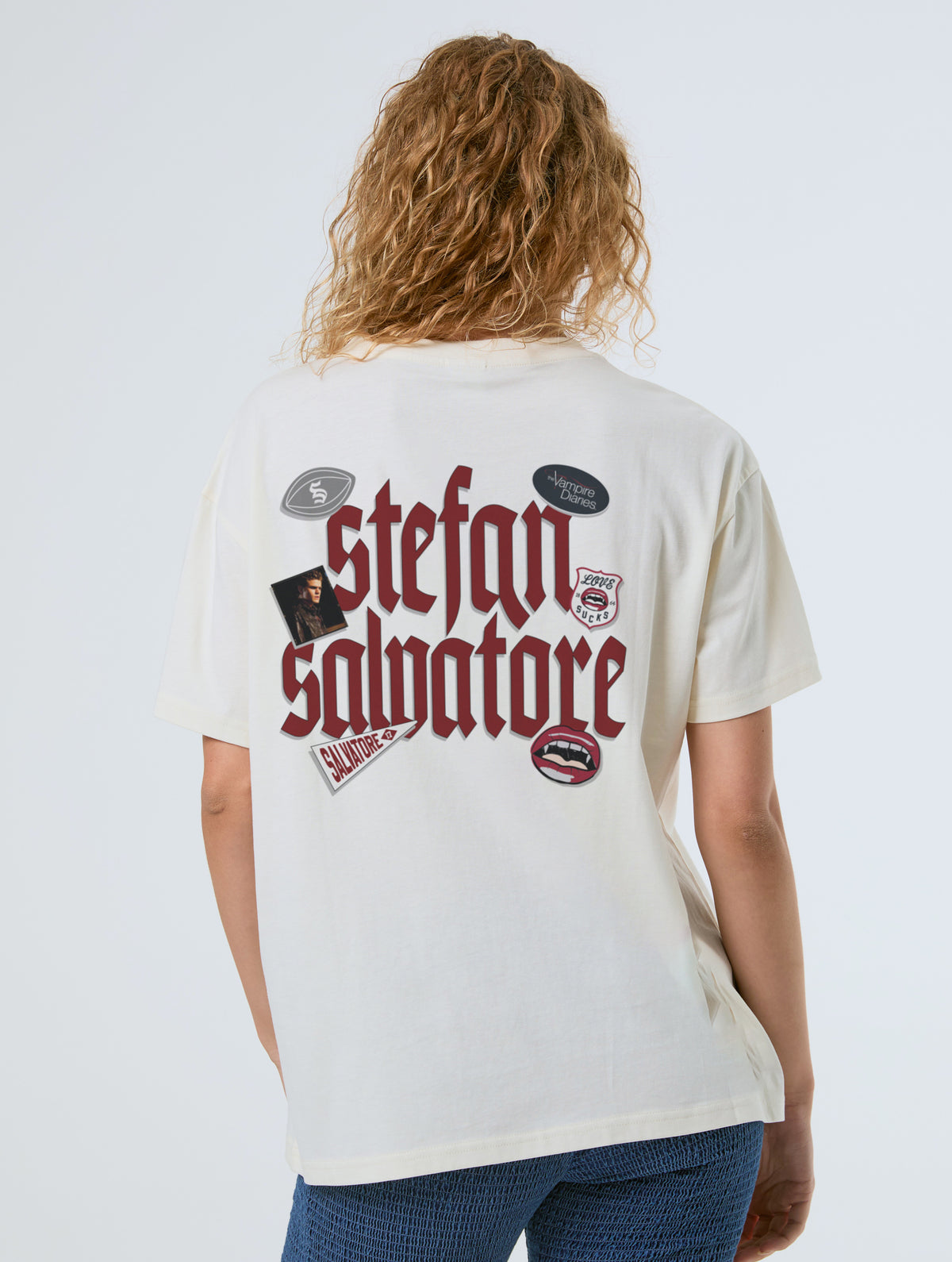 The Vampire Diaries x Skinnydip Stefan Salvatore Poster T-Shirt In White