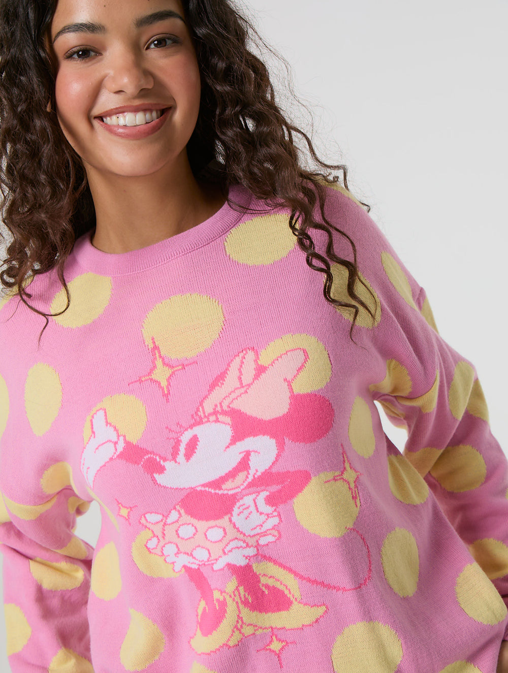 Disney Minnie Mouse Pink Polka Dot Knitted Jumper