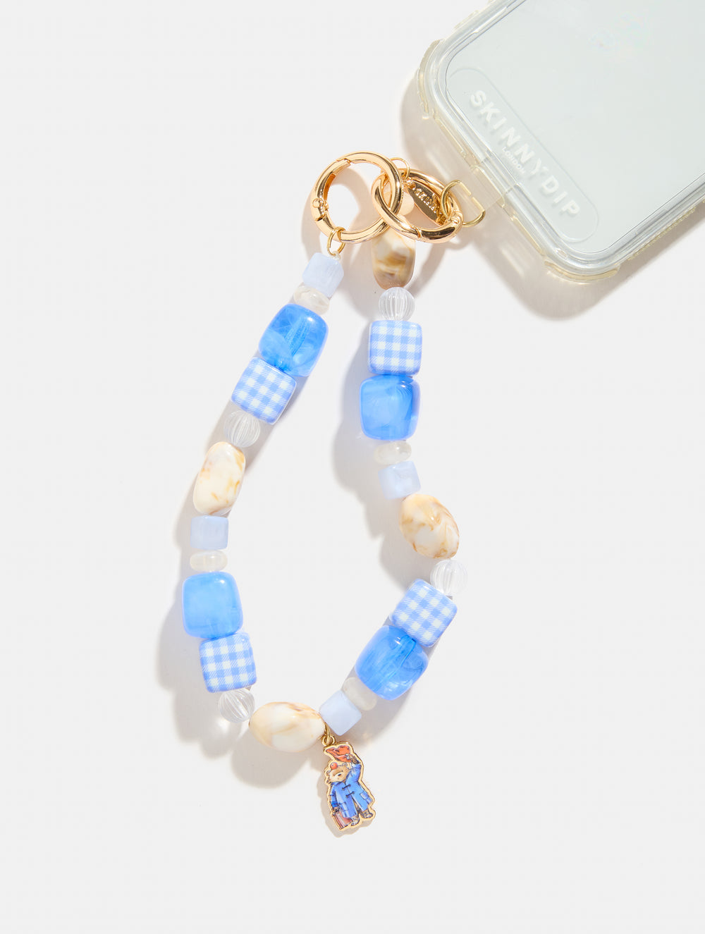 Paddington x Skinnydip Gingham Beaded Strap in Blue