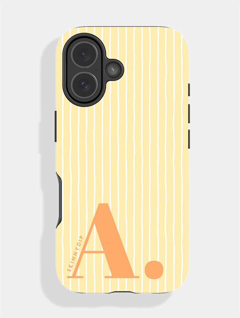 'A' Initial Patterned Yellow Ultra Protective iPhone Case Phone Cases Skinnydip London