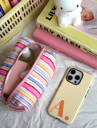 'A' Initial Patterned Yellow Ultra Protective iPhone Case Phone Cases Skinnydip London