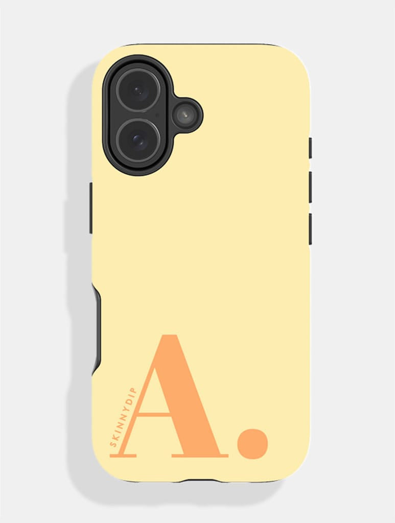 'A' Initial Yellow Ultra Protective iPhone Case Phone Cases Skinnydip London