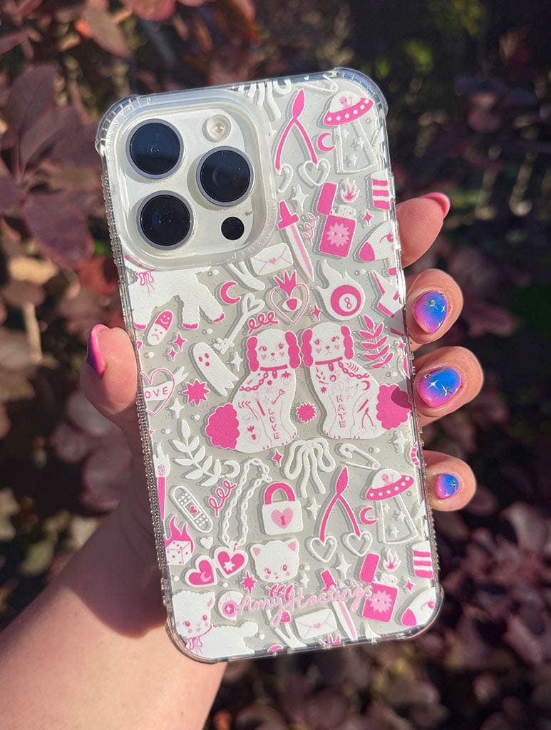 Amy Hastings x Skinnydip Pink Doodles Shock iPhone Case Phone Cases Skinnydip London
