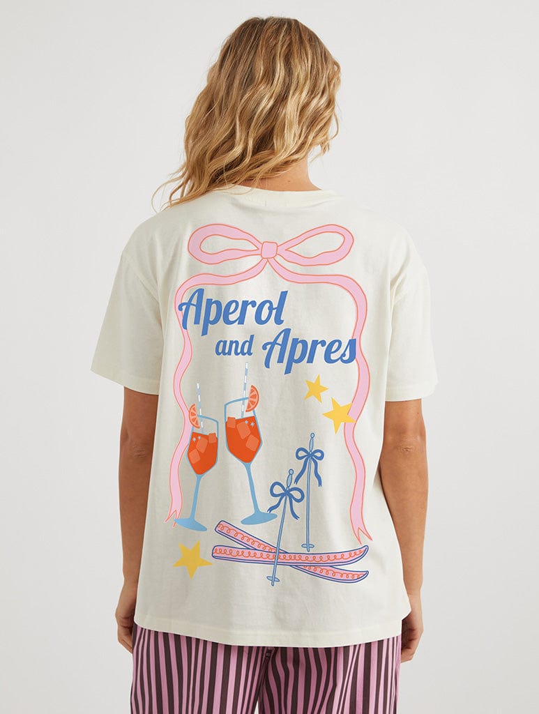 Aperol And Apres T-Shirt In White Tops & T-Shirts Skinnydip London