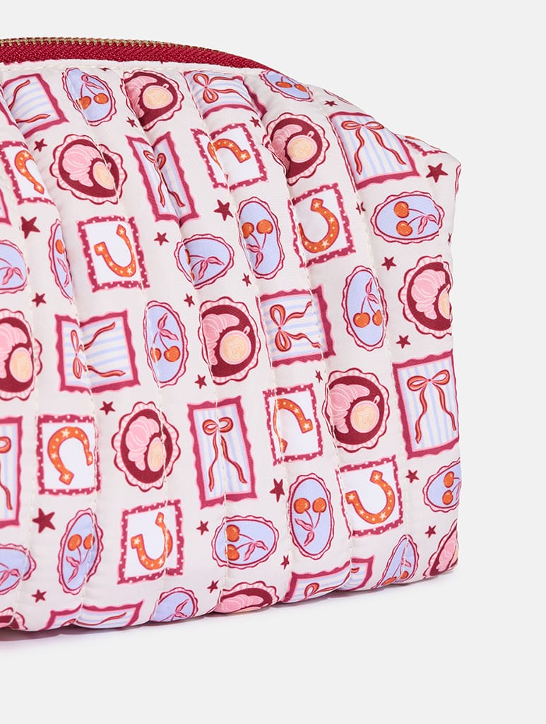 Autumn Cherry Patchwork Quilted Makeup Bag Makeup Bags & Wash Bags Skinnydip London