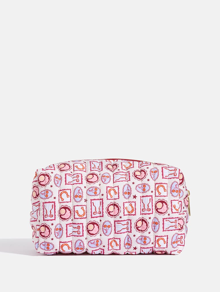 Autumn Cherry Patchwork Quilted Makeup Bag Makeup Bags & Wash Bags Skinnydip London