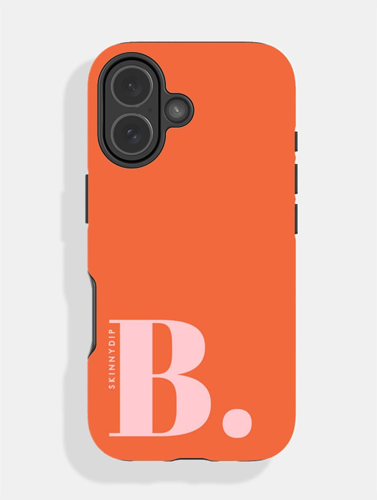 'B' Initial Orange Ultra Protective iPhone Case Phone Cases Skinnydip London