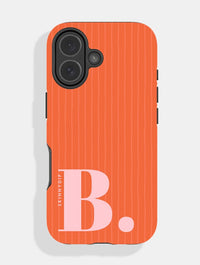 'B' Initial Patterned Orange Ultra Protective iPhone Case Phone Cases Skinnydip London