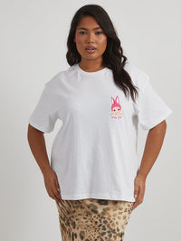 Baby Angel Bunny T-Shirt in Ecru Tops & T-Shirts Skinnydip London
