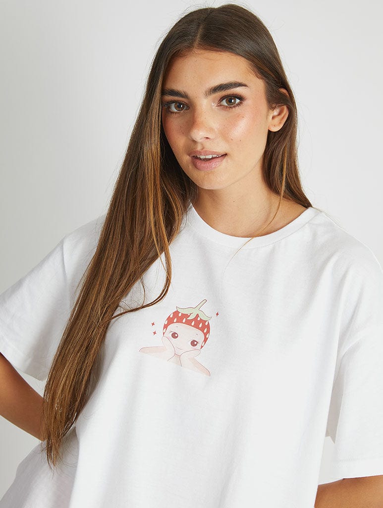 Baby Angel Sweeter Than Strawberries T-Shirt in Ecru Tops & T-Shirts Skinnydip London