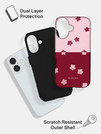 Baby Pink and Red Two-Tone Flower Ultra Protective iPhone Case Phone Cases Skinnydip London