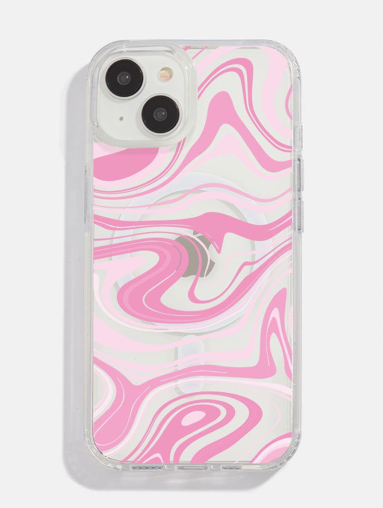 Baby Pink Swirl Holo MagSafe iPhone Case Phone Cases Skinnydip London