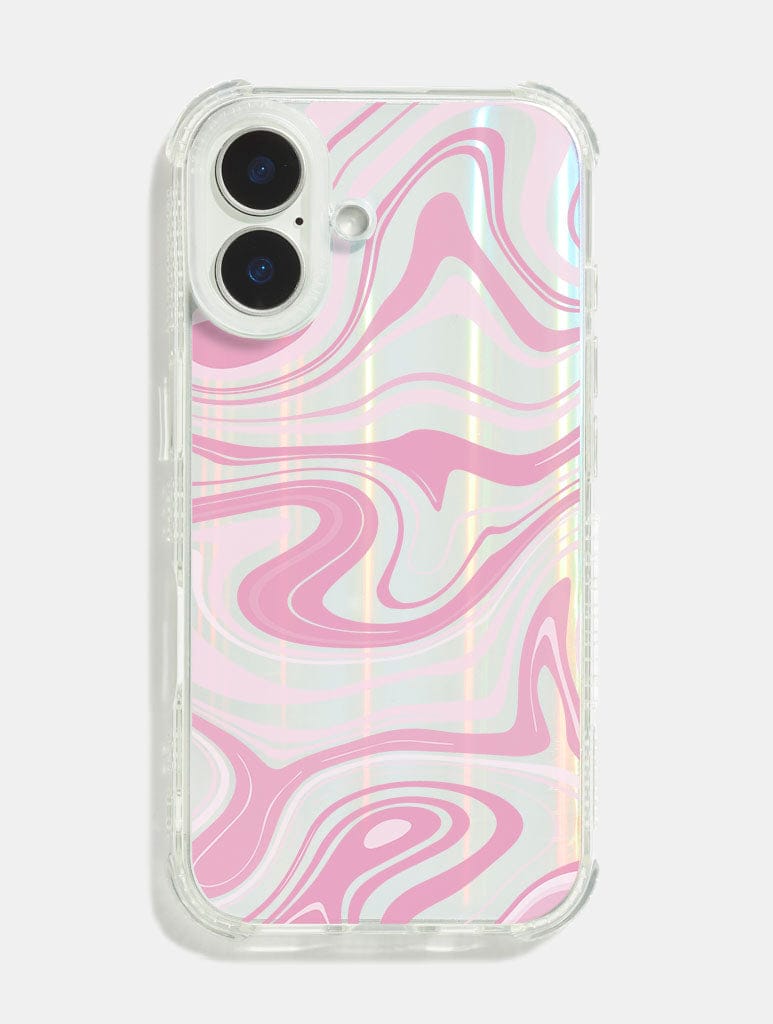 Baby Pink Swirl Holo Shock iPhone Case Pink Aesthetic Phone