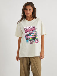 Back To The Future x Skinnydip Pink Poster T-Shirt In White Tops & T-Shirts Skinnydip London