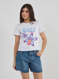 Bali Flower Baby T-Shirt In White Tops & T-Shirts Skinnydip London