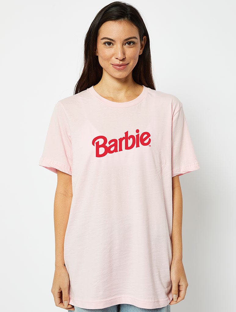 Barbie x Skinnydip Pink & Red Logo T-Shirt Tops & T-Shirts Skinnydip London