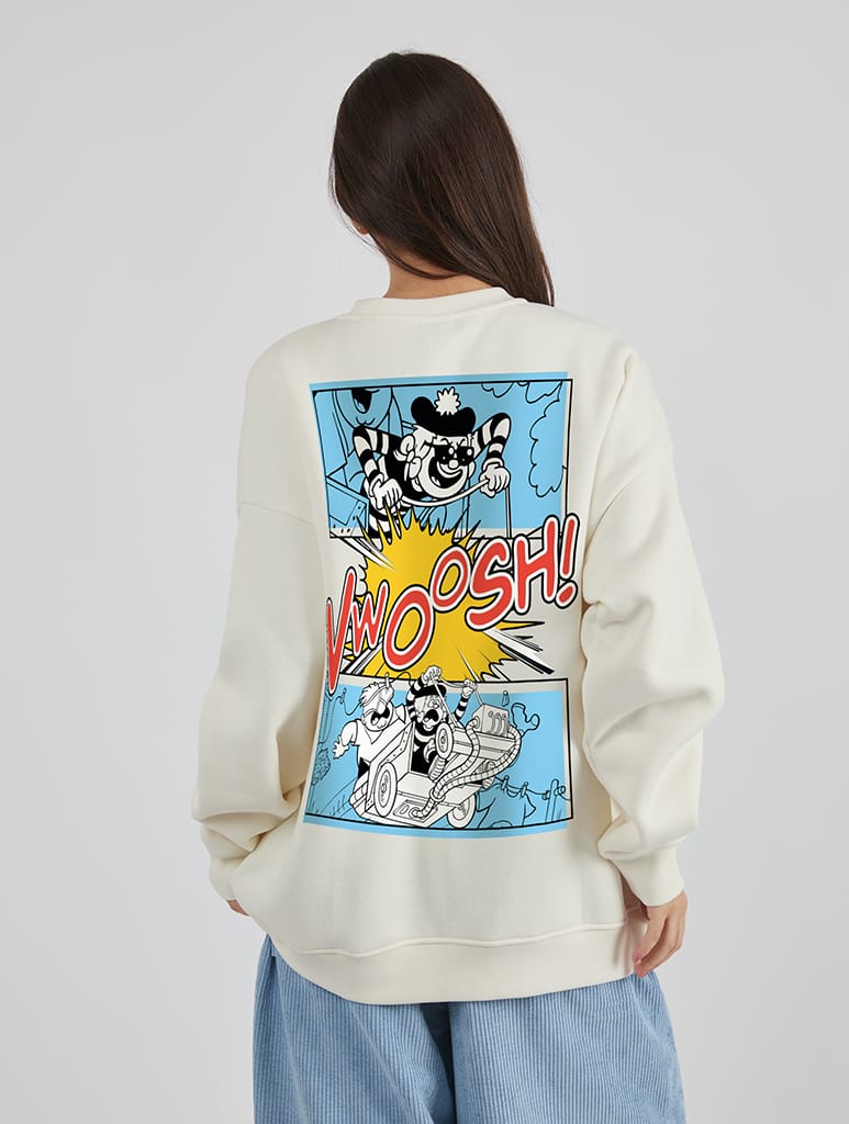 Beano x Skinnydip Vwoosh Sweatshirt In White Hoodies & Sweatshirts Skinnydip London