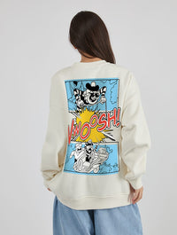 Beano x Skinnydip Vwoosh Sweatshirt In White Hoodies & Sweatshirts Skinnydip London