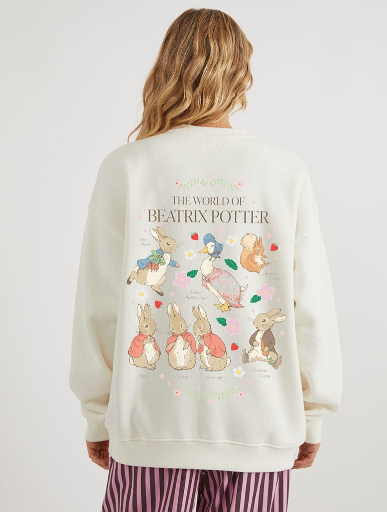 Beatrix Potter Character Sweatshirt In White Hoodies & Sweatshirts Skinnydip London