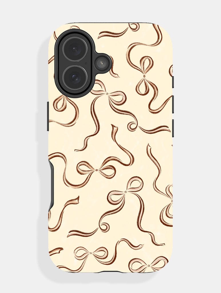 Beige and Brown Bows Ultra Protective iPhone Case Phone Cases Skinnydip London