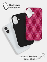 Berry Argyle Check Ultra Protective iPhone Case Phone Cases Skinnydip London