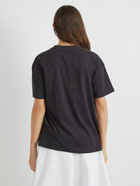 Better Late Than Ugly T-Shirt in Black Tops & T-Shirts Skinnydip London