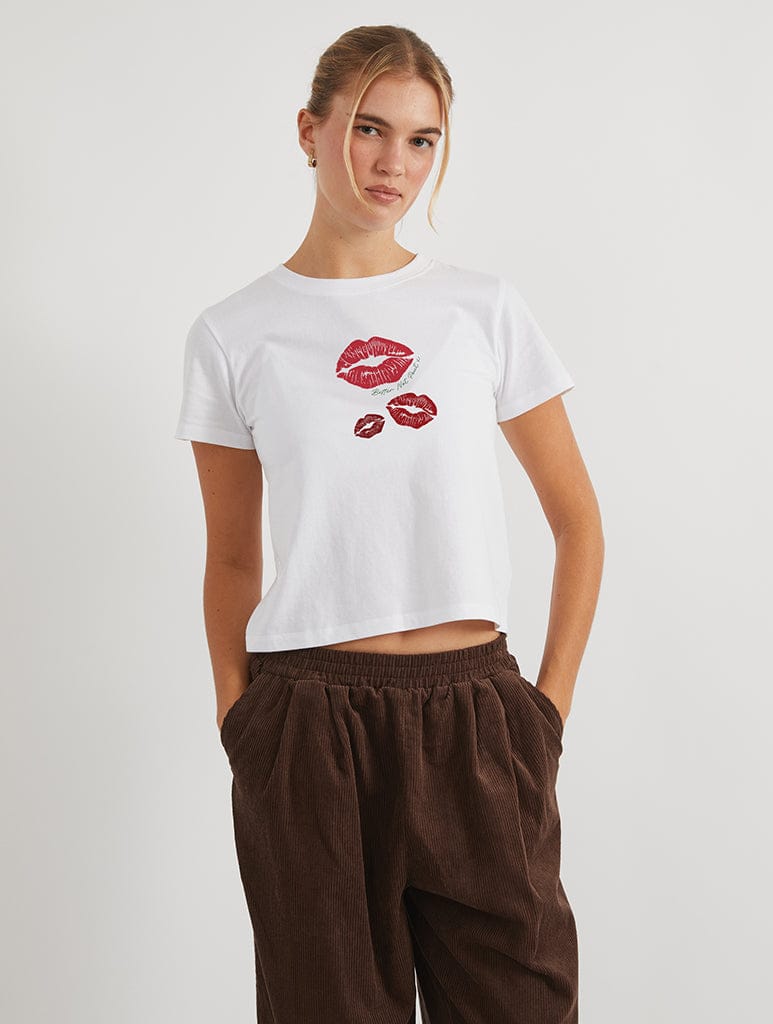 Better Not Pout Baby T-Shirt In White Tops & T-Shirts Skinnydip London