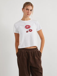 Better Not Pout Baby T-Shirt In White Tops & T-Shirts Skinnydip London
