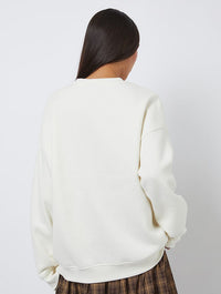 Betty Boop x Skinnydip Leopard Star Sweatshirt In White Hoodies & Sweatshirts Skinnydip London