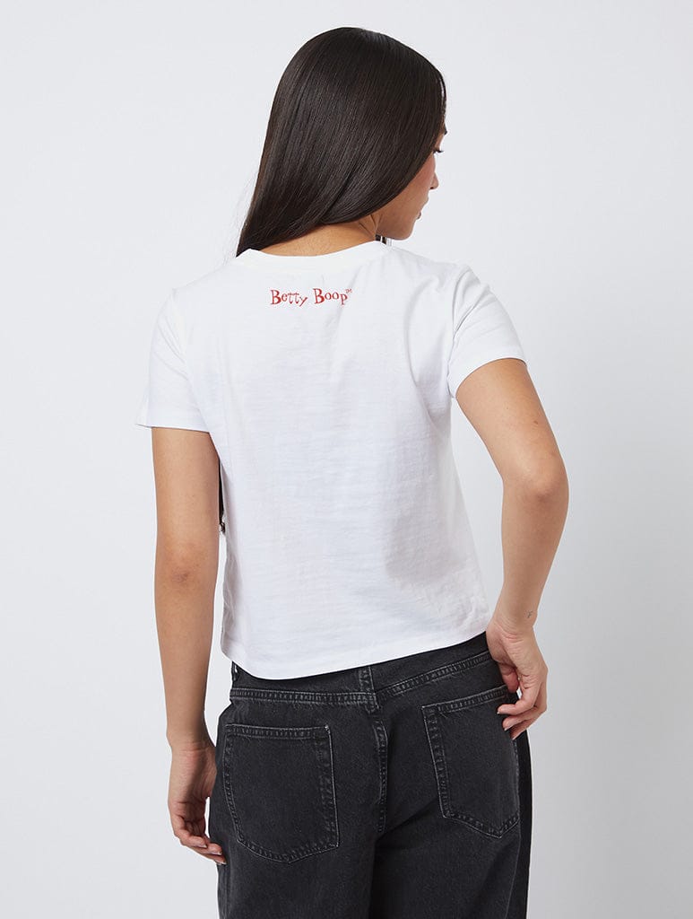 Betty Boop x Skinnydip Motorcycle Baby T-Shirt In White Tops & T-Shirts Skinnydip London