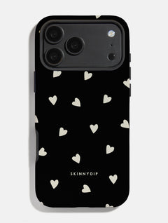 Black and Cream Ditsy Hearts Ultra Protective iPhone Case Phone Case Skinnydip London