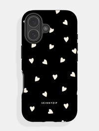 Black and Cream Ditsy Hearts Ultra Protective iPhone Case Phone Cases Skinnydip London