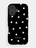 Black and Cream Ditsy Hearts Ultra Protective iPhone Case Phone Cases Skinnydip London
